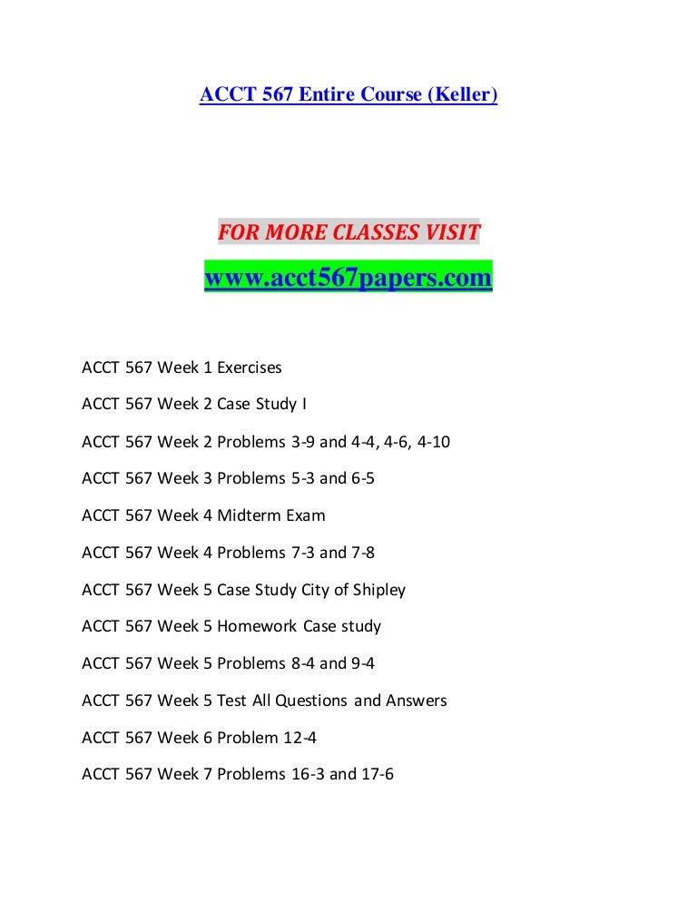 acct 567 week 2 homework acct 567 week 2 homework